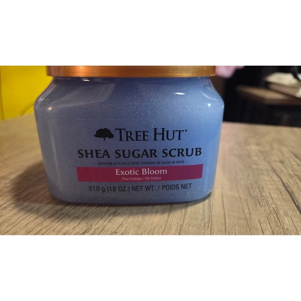 Tree Hut Shea Sugar Scrub Exotic Bloom 18oz Body Exfoliator with Hemp Seed Oil